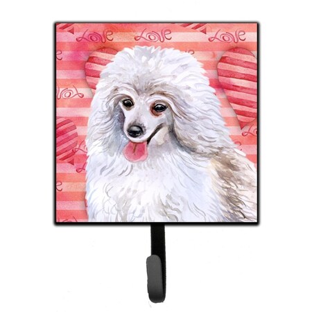 Carolines Treasures Medium White Poodle Love Leash or Key Holder BB9770SH4